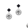 Domed Black MNA Black Crystal Diamond-Shape Earrings