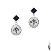 Domed Black RNA Black Crystal Diamond-Shape Earrings
