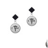 Domed Black CNM Black Crystal Diamond-Shape Earrings