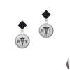 Domed Black RT Black Crystal Diamond-Shape Earrings