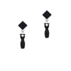 Little Black Dress Black Crystal Diamond-Shape Earrings