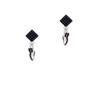 Mini Black Running Shoe Black Crystal Diamond-Shape Earrings