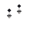 Crystal Black Spinner Black Crystal Diamond-Shape Earrings