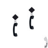 Black Telephone Black Crystal Diamond-Shape Earrings