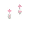 Pink Heart Spinner Pink Crystal Diamond-Shape Earrings