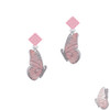Large Translucent Pink Flying Butterfly Pink Crystal Diamond-Shape Earrings