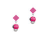 Hot Pink Ladybug Spinner Hot Pink Crystal Diamond-Shape Earrings