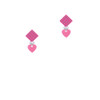 Acrylic 5/16" Hot Pink Heart Hot Pink Crystal Diamond-Shape Earrings