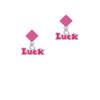 Hot Pink ''Luck'' with Heart Hot Pink Crystal Diamond-Shape Earrings