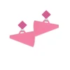 Acrylic 1.25" Hot Pink Megaphone Hot Pink Crystal Diamond-Shape Earrings