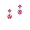 12mm Crystal Rivoli - Hot Pink Hot Pink Crystal Diamond-Shape Earrings