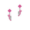 Hot Pink Running Shoe Hot Pink Crystal Diamond-Shape Earrings