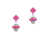 Crystal Hot Pink Spinner Hot Pink Crystal Diamond-Shape Earrings