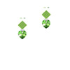 Lime Green Crystal Heart Lime Green Crystal Diamond-Shape Earrings