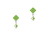 August - Lime Green - 6mm Crystal Bicone Lime Green Crystal Diamond-Shape Earrings