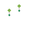 May - Green - 6mm Crystal Bicone Lime Green Crystal Diamond-Shape Earrings