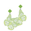 Acrylic Cut Out Butterfly Mirror Lime Green Lime Green Crystal Diamond-Shape Earrings