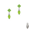 Christmas Lights - Lime Green Resin Lime Green Crystal Diamond-Shape Earrings