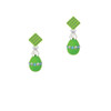 Lime Green Easter Egg with Color Crystal Band Lime Green Crystal Diamond-Shape Earrings