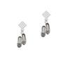 Ballet Slippers White Clear Crystal Diamond-Shape Earrings