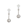Banjo White Clear Crystal Diamond-Shape Earrings
