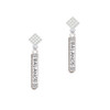 Balance Bar White Clear Crystal Diamond-Shape Earrings