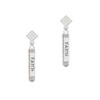 Believe Faith Prayer Hope Bar White Clear Crystal Diamond-Shape Earrings