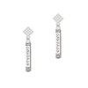Courage Strength Wisdom Honesty - Bar White Clear Crystal Diamond-Shape Earrings