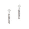 Forever Bar White Clear Crystal Diamond-Shape Earrings
