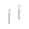 Be Strong and Courageous Bar White Clear Crystal Diamond-Shape Earrings