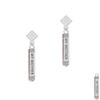 Always My Mother Bar White Clear Crystal Diamond-Shape Earrings