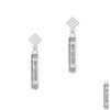 Always My Sister Bar White Clear Crystal Diamond-Shape Earrings