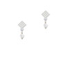 April - Clear - 6mm Crystal Bicone White Clear Crystal Diamond-Shape Earrings