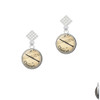 Domed Music - Clarinet White Clear Crystal Diamond-Shape Earrings