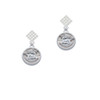 Raphael Angel - Round Seal White Clear Crystal Diamond-Shape Earrings