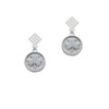 Shamrock - Round Seal White Clear Crystal Diamond-Shape Earrings