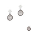 Stainless Steel You are My Sun, My Moon on Flange White Clear Crystal Diamond-Shape Earrings
