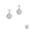 Engraved You are My Sun White Clear Crystal Diamond-Shape Earrings