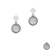 Stainless Steel You will Forever be my Always on Flange White Clear Crystal Diamond-Shape Earrings
