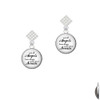 Domed Angels Wear Scrubs White Clear Crystal Diamond-Shape Earrings