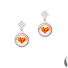 Domed Candy Corn Cutie White Clear Crystal Diamond-Shape Earrings