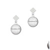 Domed Corinthians 13:4 White Clear Crystal Diamond-Shape Earrings