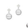 Domed Matthew 6:9 White Clear Crystal Diamond-Shape Earrings
