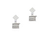 Drum White Clear Crystal Diamond-Shape Earrings