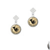 Domed Music - French Horn White Clear Crystal Diamond-Shape Earrings