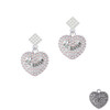 Big Sister Rock on AB Crystal Heart White Clear Crystal Diamond-Shape Earrings