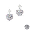 Little Sister on AB Crystal Heart White Clear Crystal Diamond-Shape Earrings