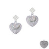 Sisters Rock on AB Crystal Heart White Clear Crystal Diamond-Shape Earrings