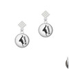 Domed Hip Hop Handstand Dance White Clear Crystal Diamond-Shape Earrings