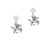 Medium Pegasus White Clear Crystal Diamond-Shape Earrings